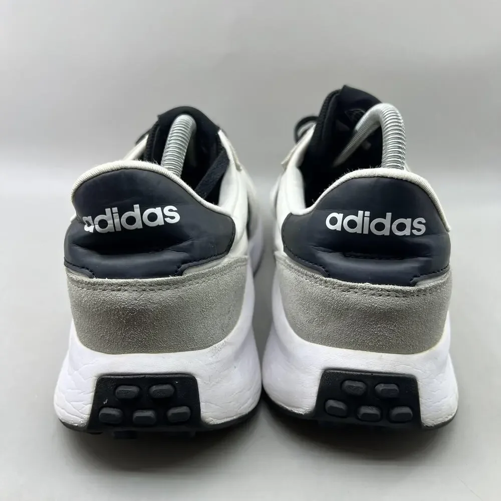 adidas Run 70s Running Shoes Men Size 10.5 White Black Comfort Low Top Sneakers